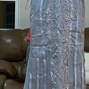 mother of the bride dress, blue/grey, crystals